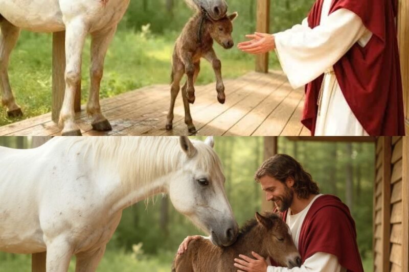 UN CABALLO LLORANDO LLEVÓ A SU POTRO MORIBUNDO A JESÚS