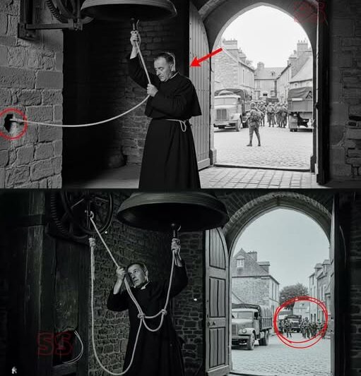 El sacerdote tocó la campana como de costumbre, sin saber que el cable invertido mantenía a los alemanes.