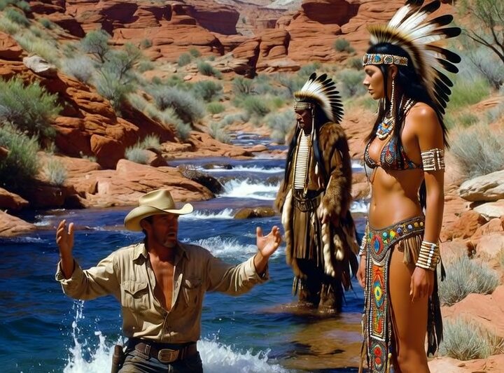 Un vaquero se bañó por error en el río sagrado de los apache y el jefe lo sentenció frente a toda la tribu: debía casarse con su hija… pero nadie imaginó lo que ella haría antes del amanecer