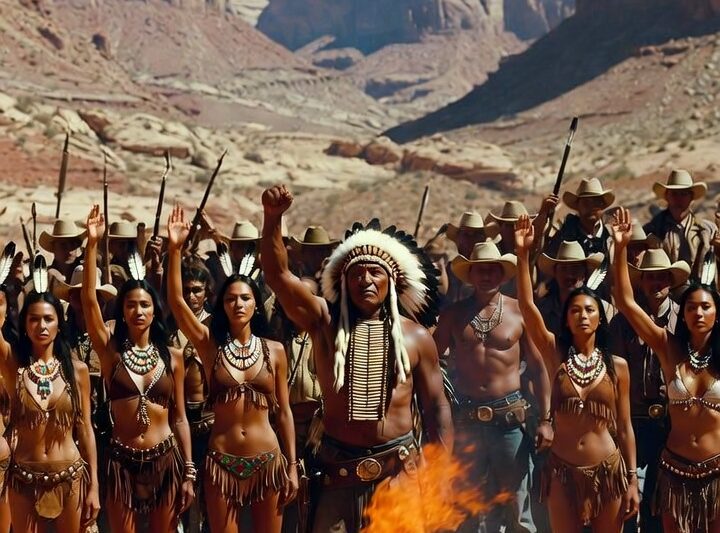 El vaquero encontró la cura para la epidemia en las montañas de la tribu apache; el jefe le ofreció a todas las mujeres del campamento, pero él solo señaló a … y cambió el destino de todos