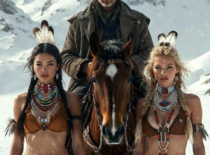 En medio de una tormenta de nieve, un vaquero que aún lloraba a su esposa rescató a dos gemelas apache congeladas en la montaña… y al amanecer quedó paralizado cuando ambas pelearon por ocupar el lugar de la mujer que perdió.