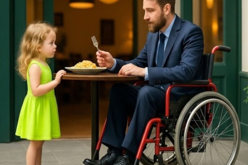 Niña pobre le dice a millonario paralítico: “Tus sobras por una cura”… y todo cambia.