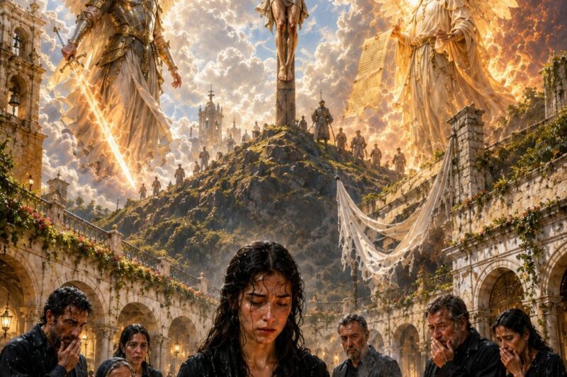 Cuando el Cielo Calló: El Secreto de Miguel y Uriel en la Cruz de Jesús