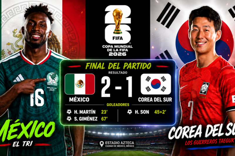 Resultados del partido de fútbol: Corea del Sur vs México – Mundial 2026: Los representantes asiáticos dan la gran sorpresa 👇⚽️😍