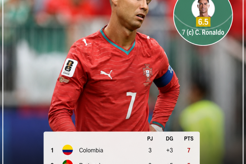 🥲 Tras no poder vencer a Colombia, Portugal finalizó oficialmente segundo en el Grupo K…