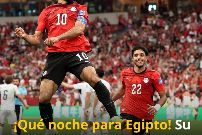 ¡Qué noche para Egipto! Su primera victoria en una Copa Mundial de la FIFA.